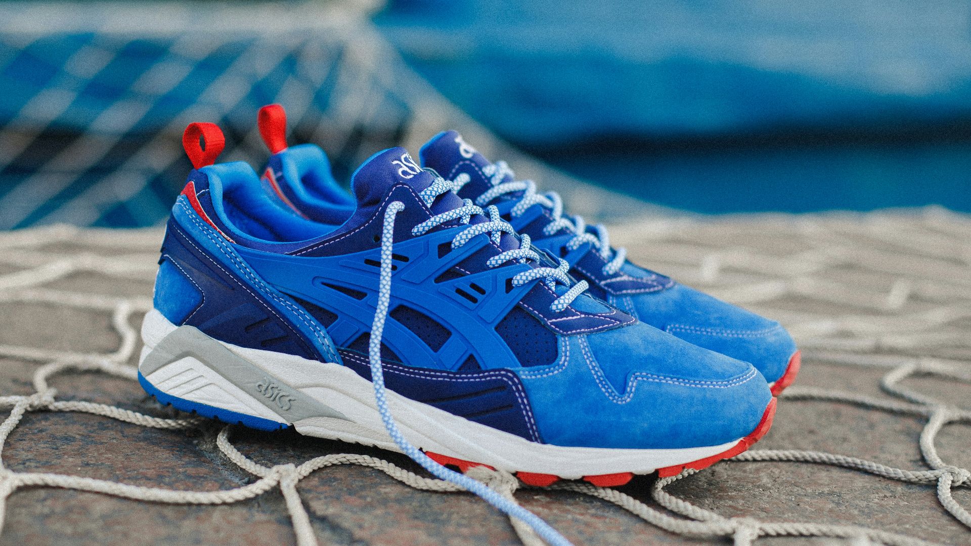 blue Asics shoes