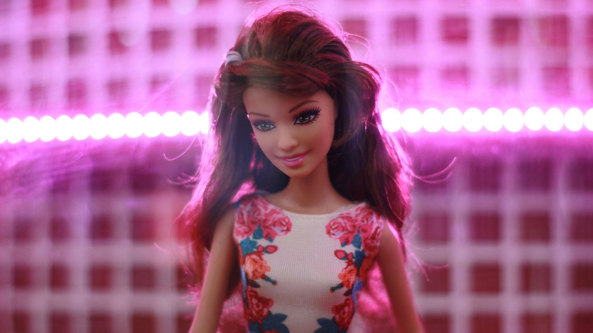 a person with pink hair