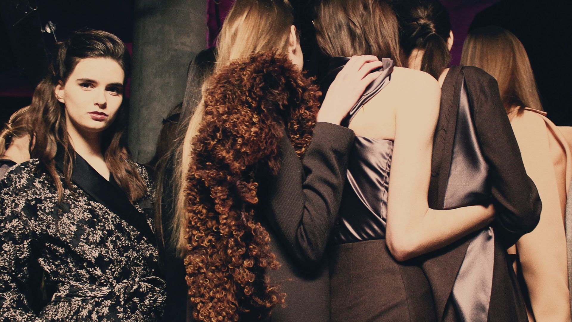 woman in black and white floral long sleeve shirt