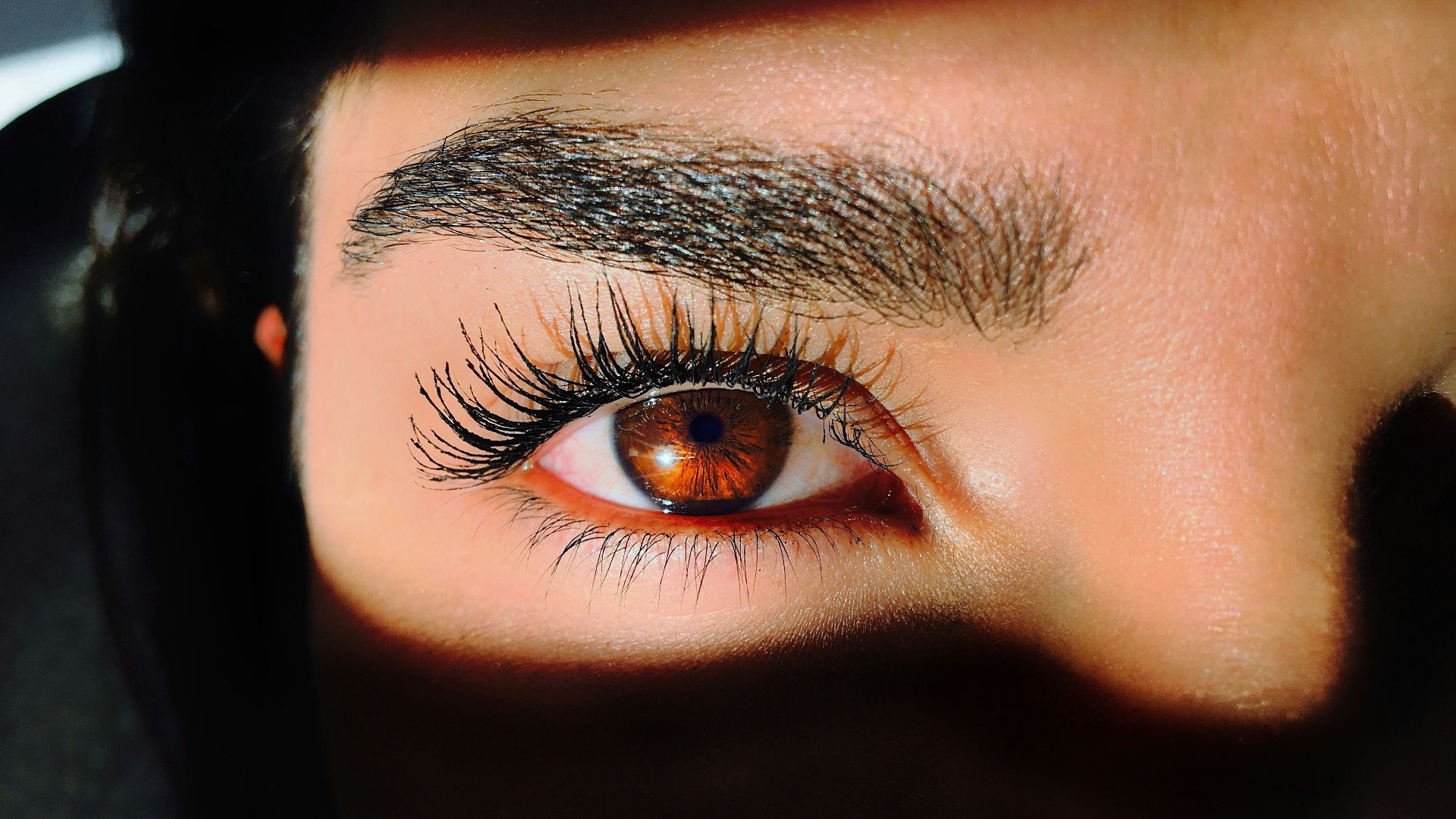 closeup photo of a woman's red eye