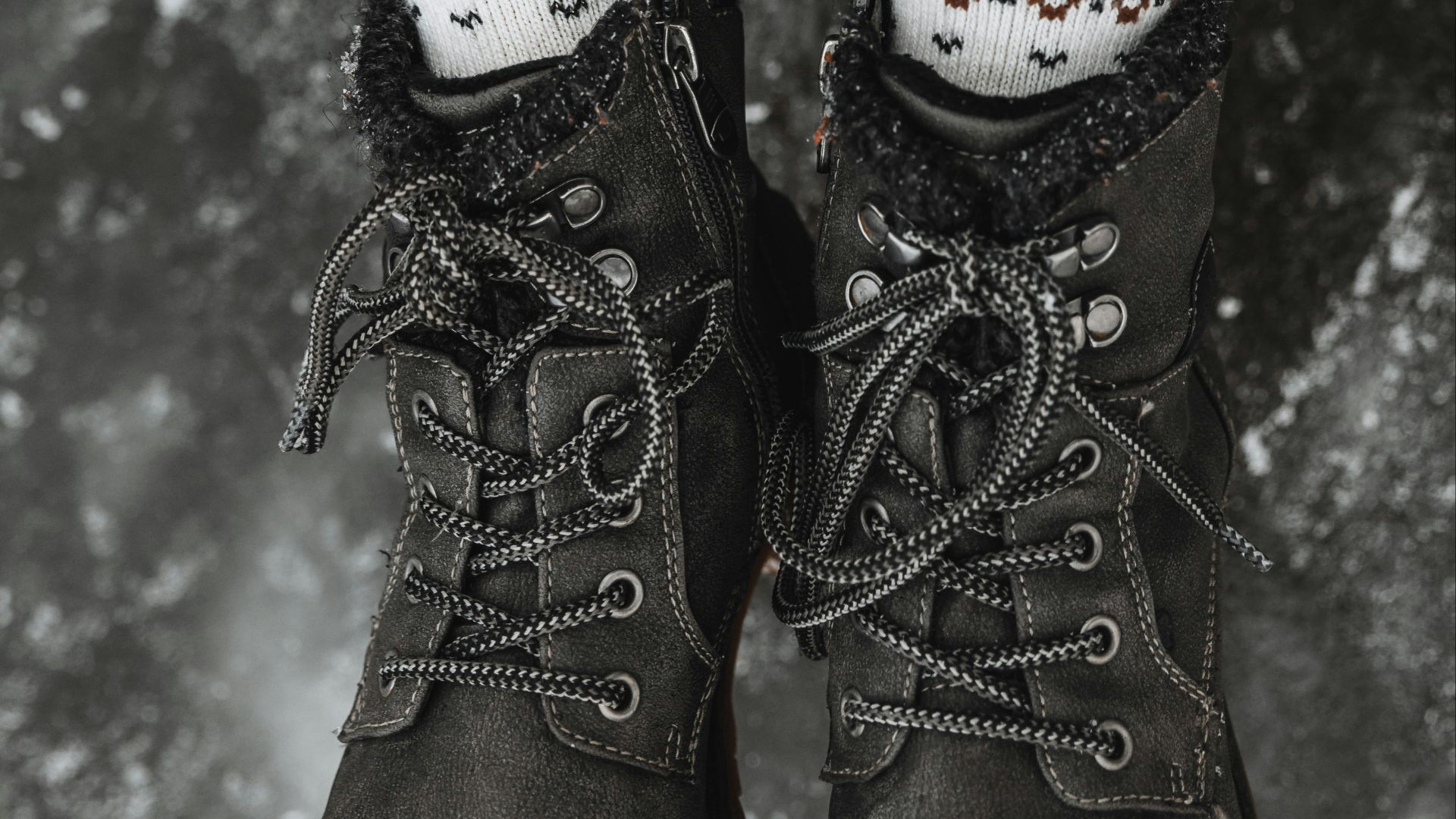 a pair of black boots