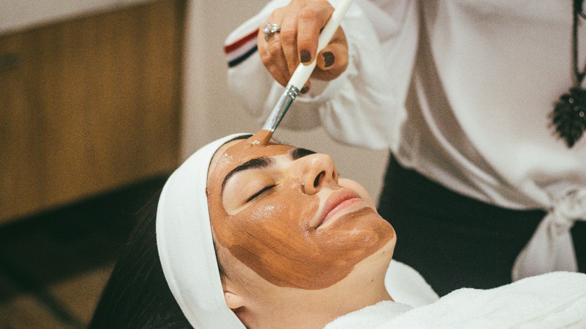 man wearing mud mask