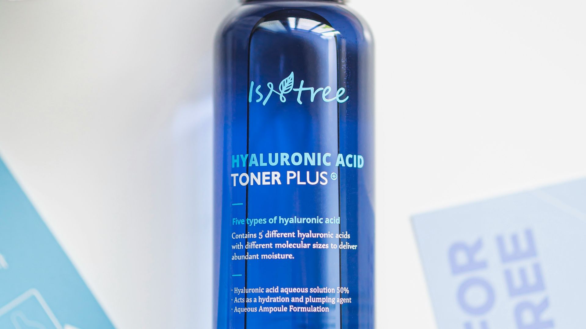 blue and white plastic bottle