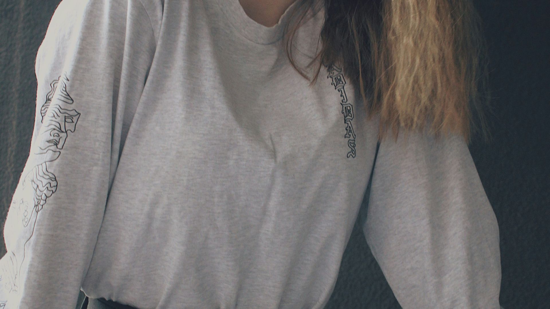 a woman with long hair