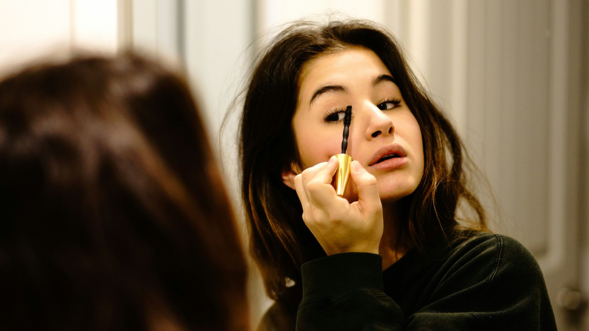 woman wearing makeup