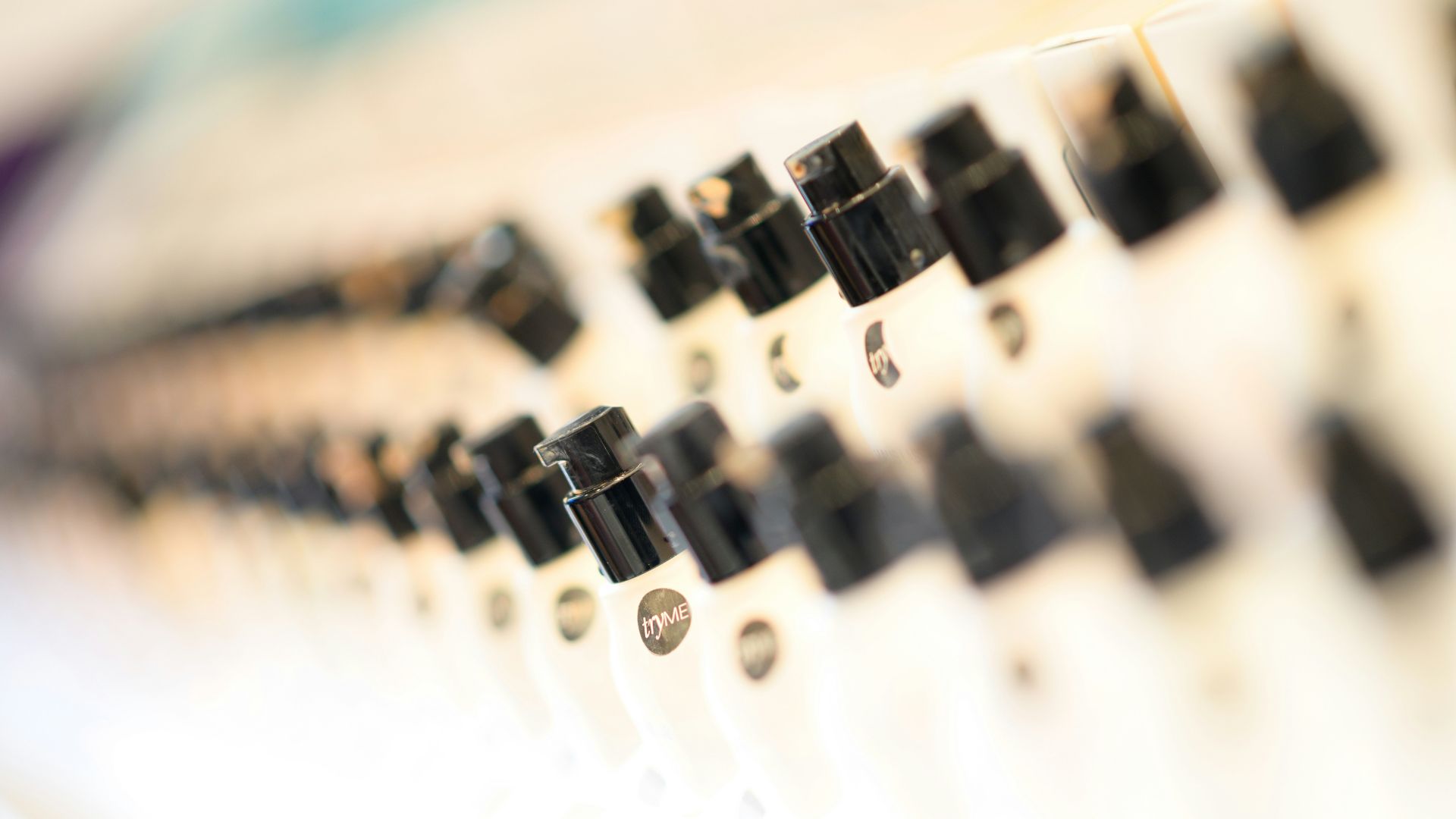 a close up of a row of black and white buttons