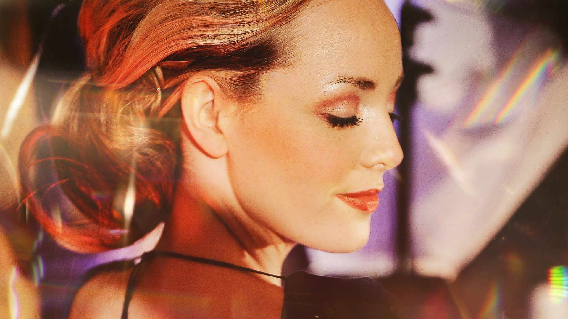 woman in black and white collared shirt