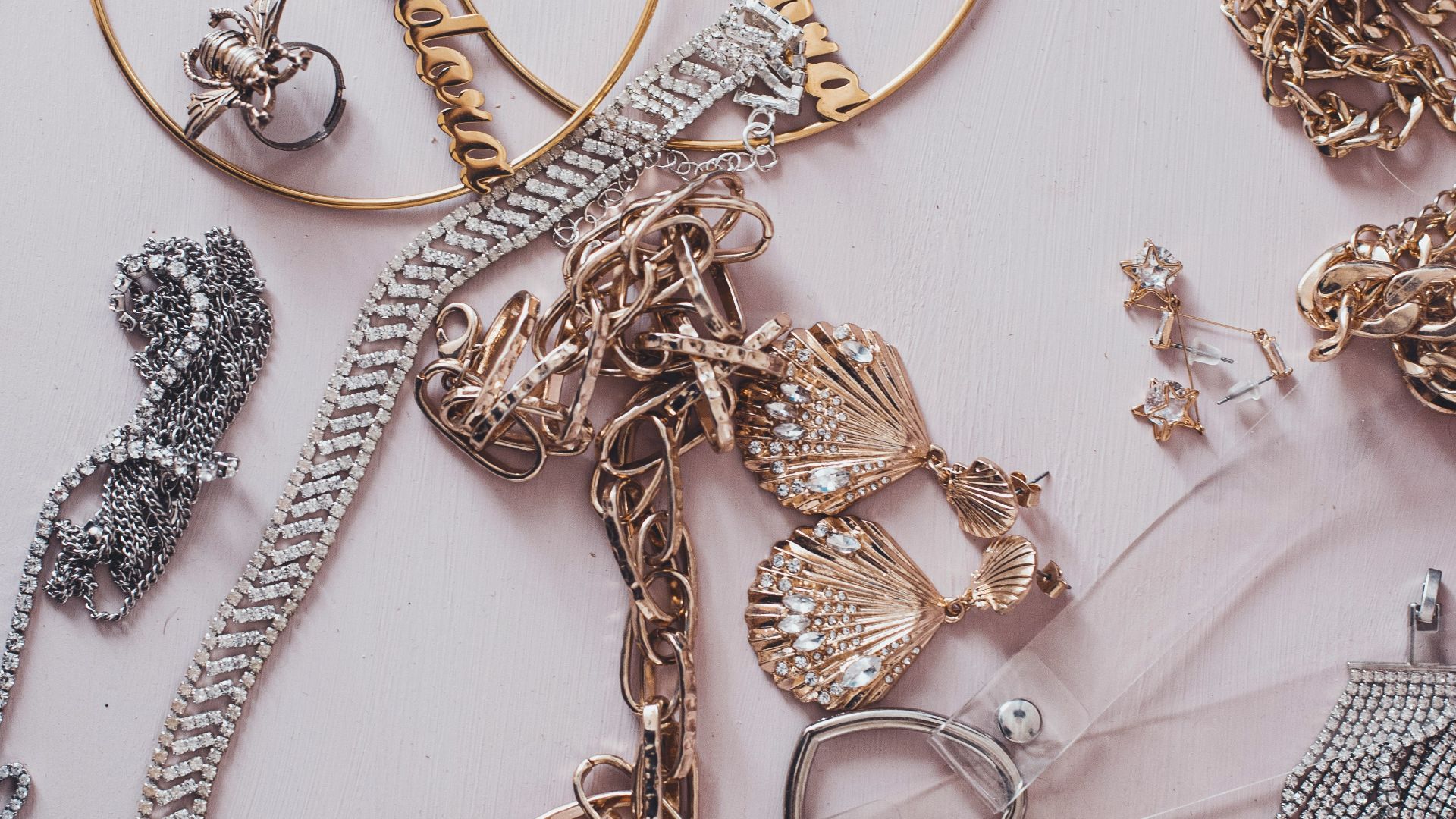 gold and silver beaded necklace