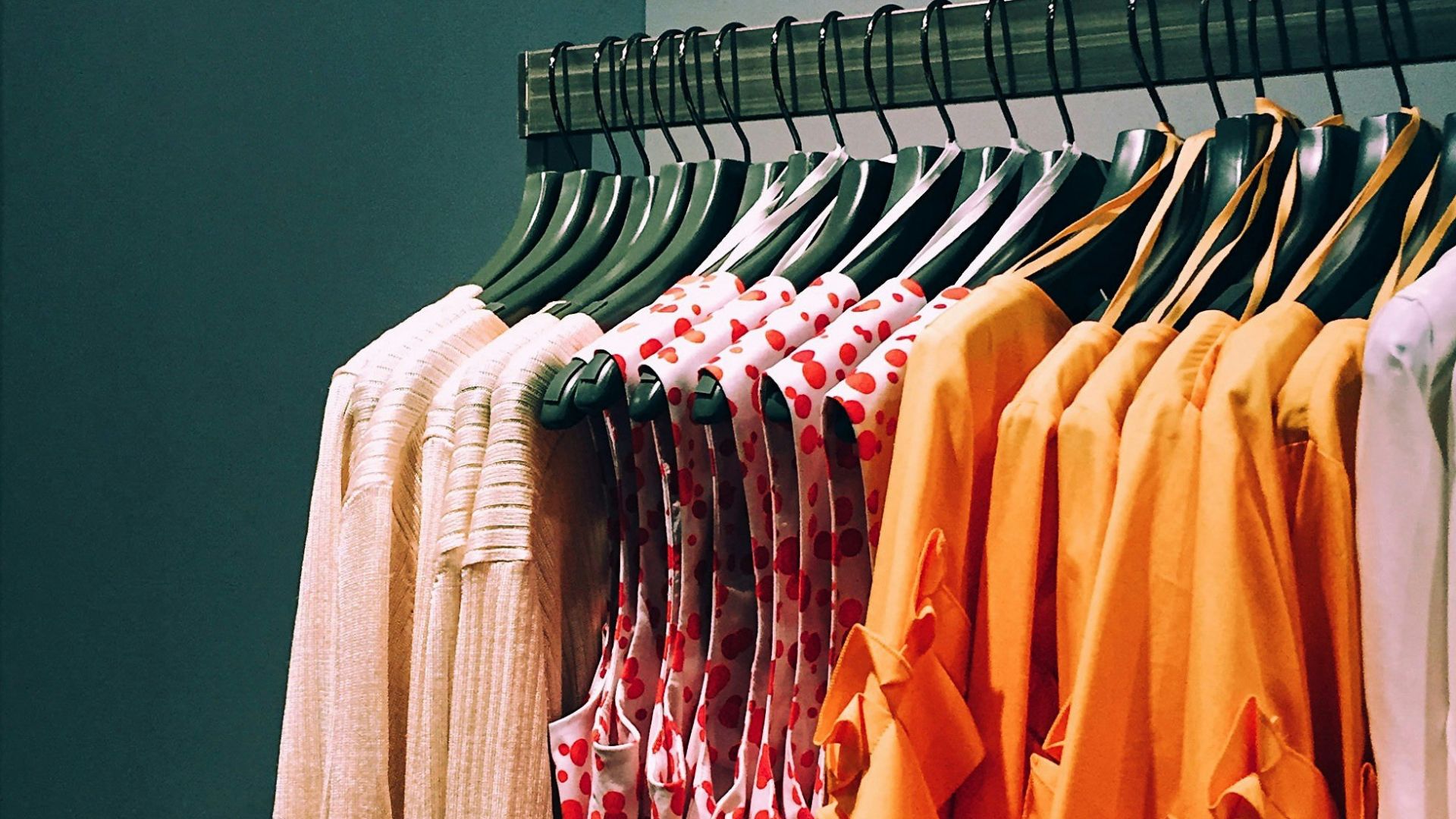 assorted-color shirt lot hang on rack