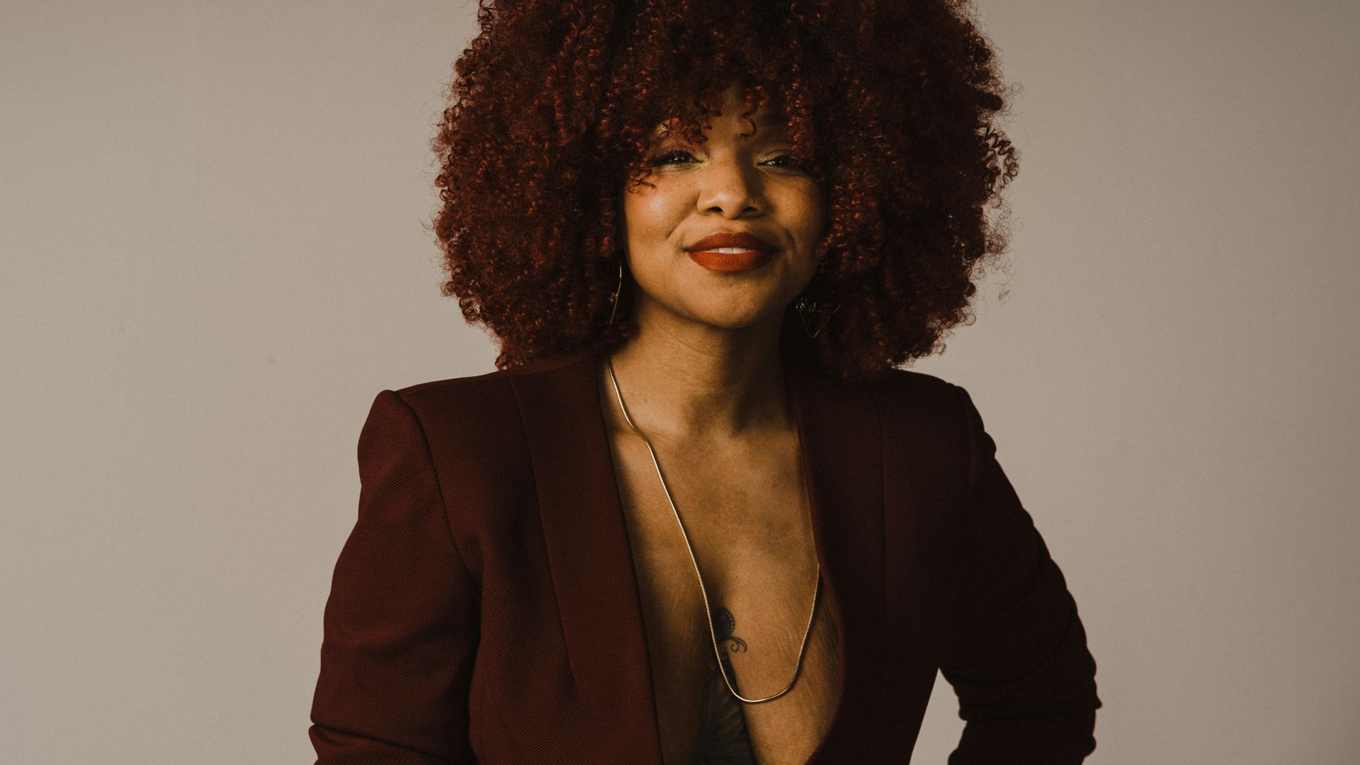 a person with curly hair