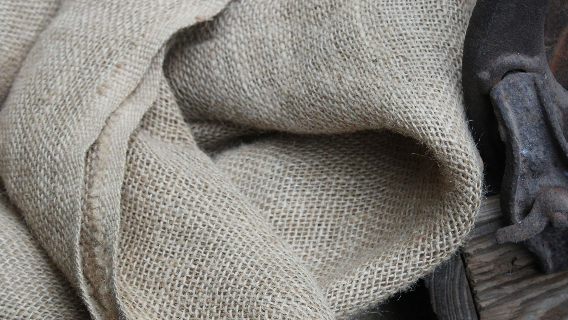 an old pair of scissors and a piece of fabric