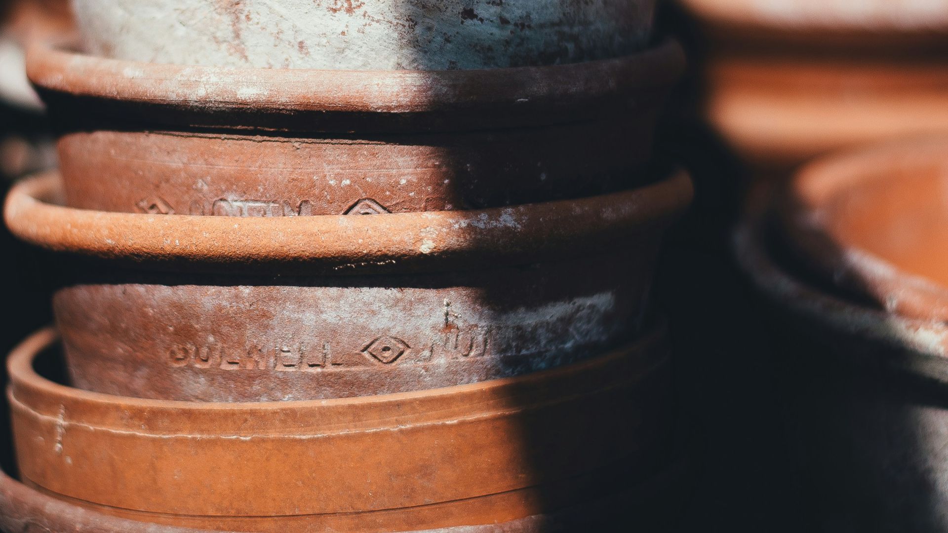 brown stack clay pot lot