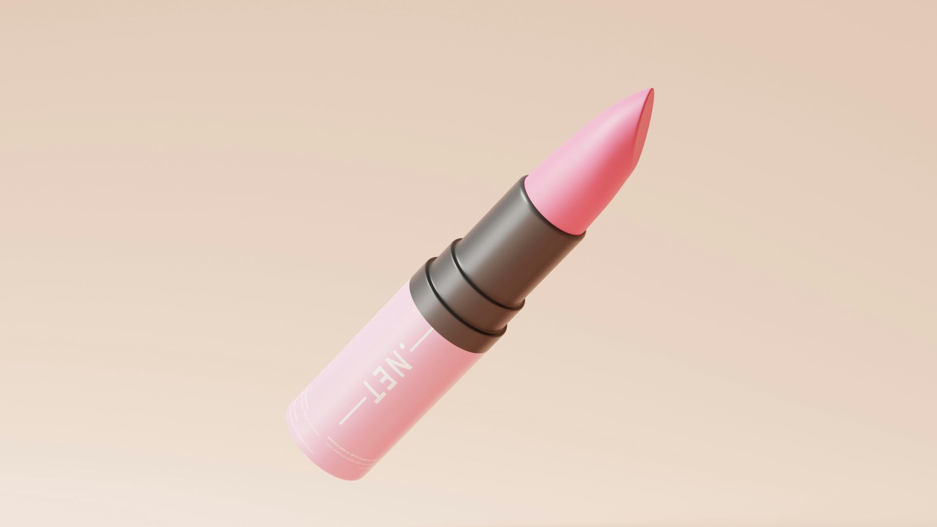 a pink lipstick with a black tip