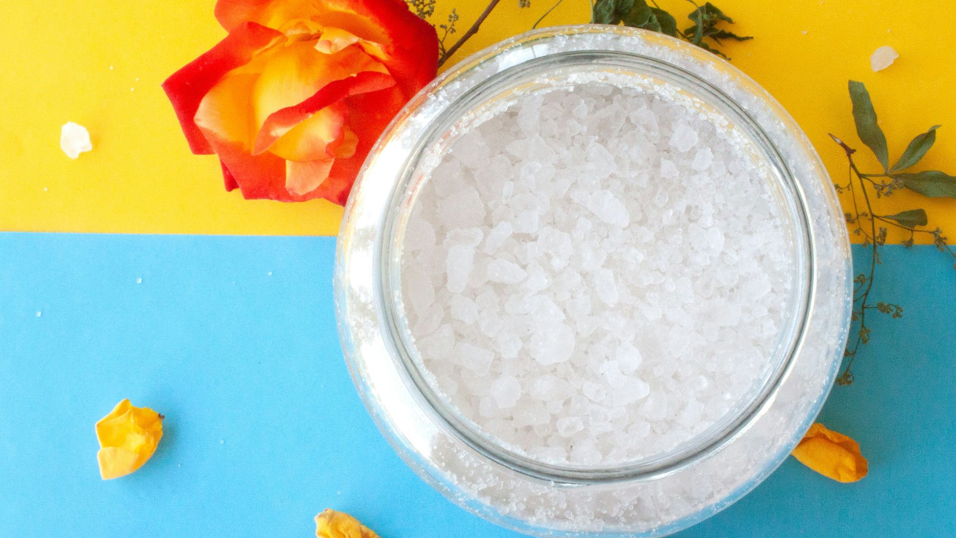 a bowl of water with a flower