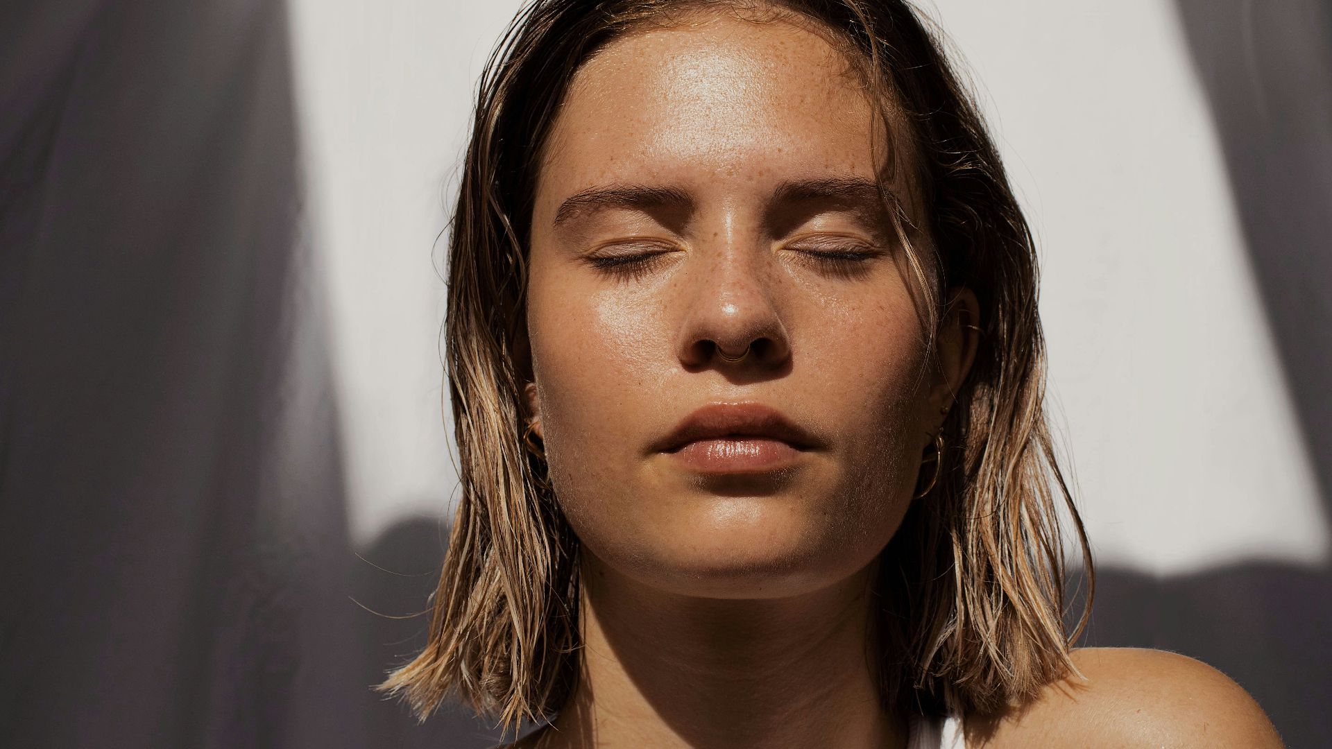 woman in white tank top