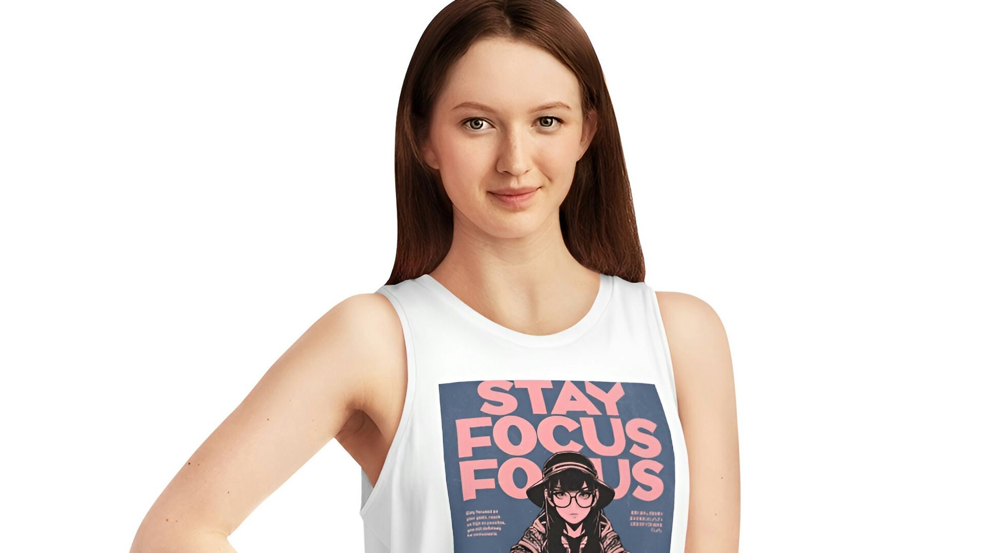 A woman wearing a tank top and leggings