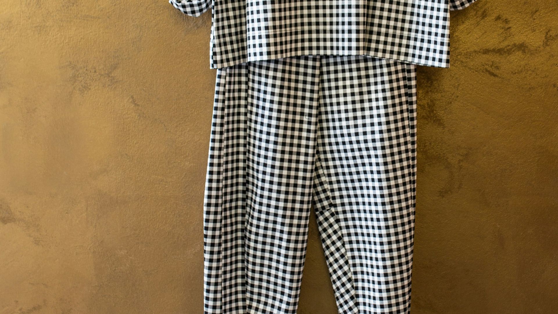 black and white checkered pants