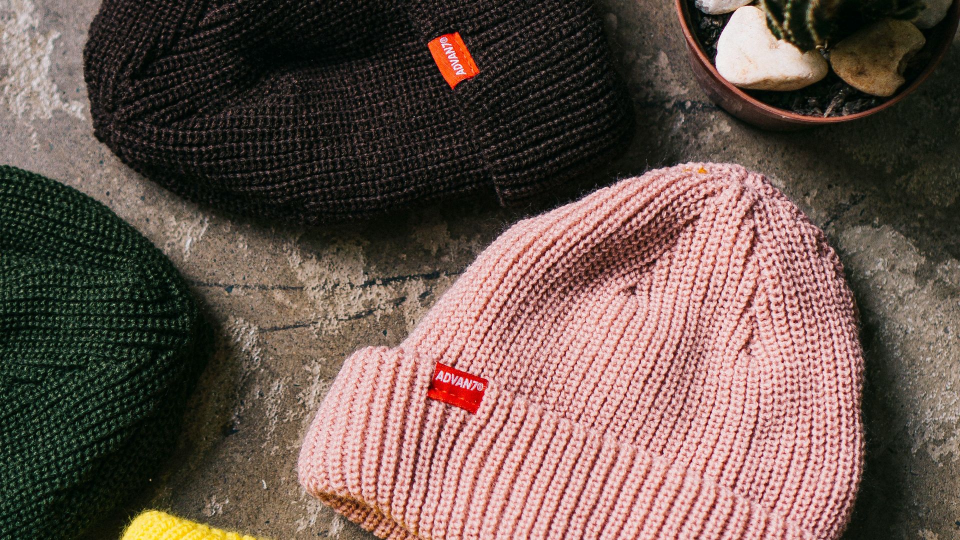 assorted-color knitted hat lot