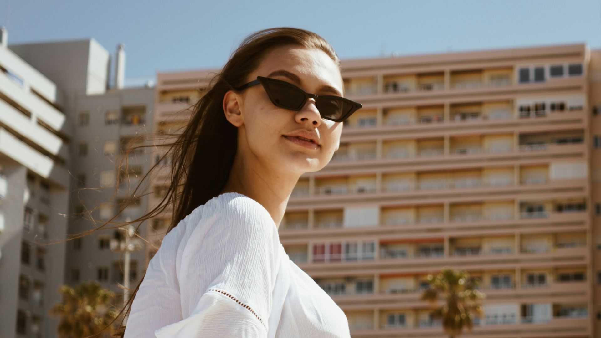 a woman wearing sunglasses