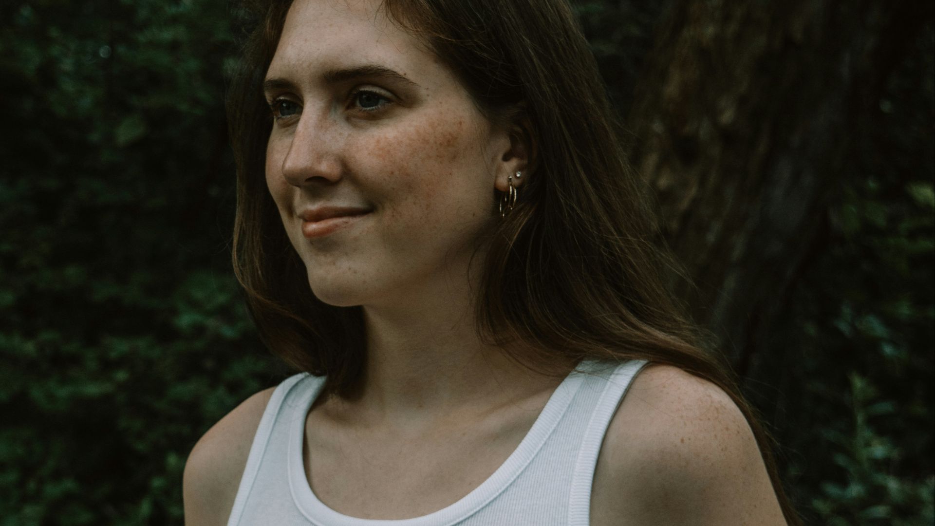 a woman standing outside