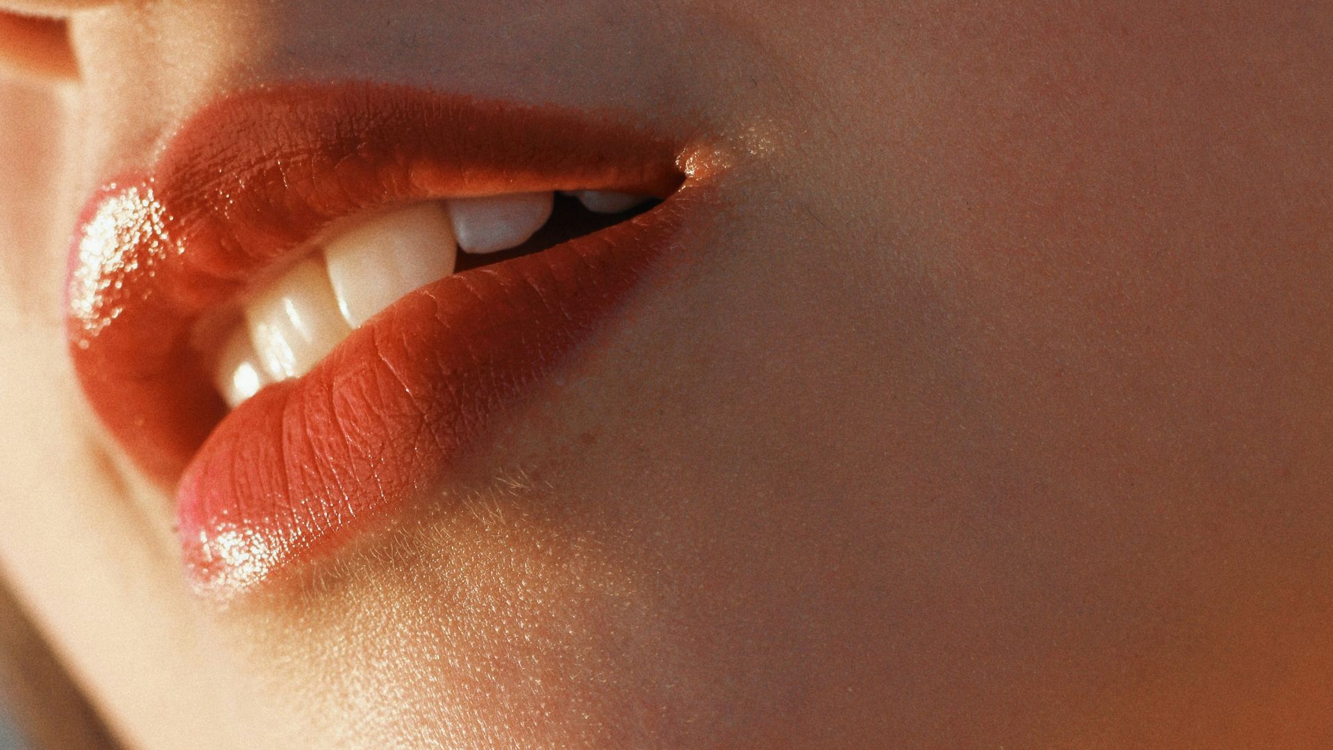 woman wearing red lipstick