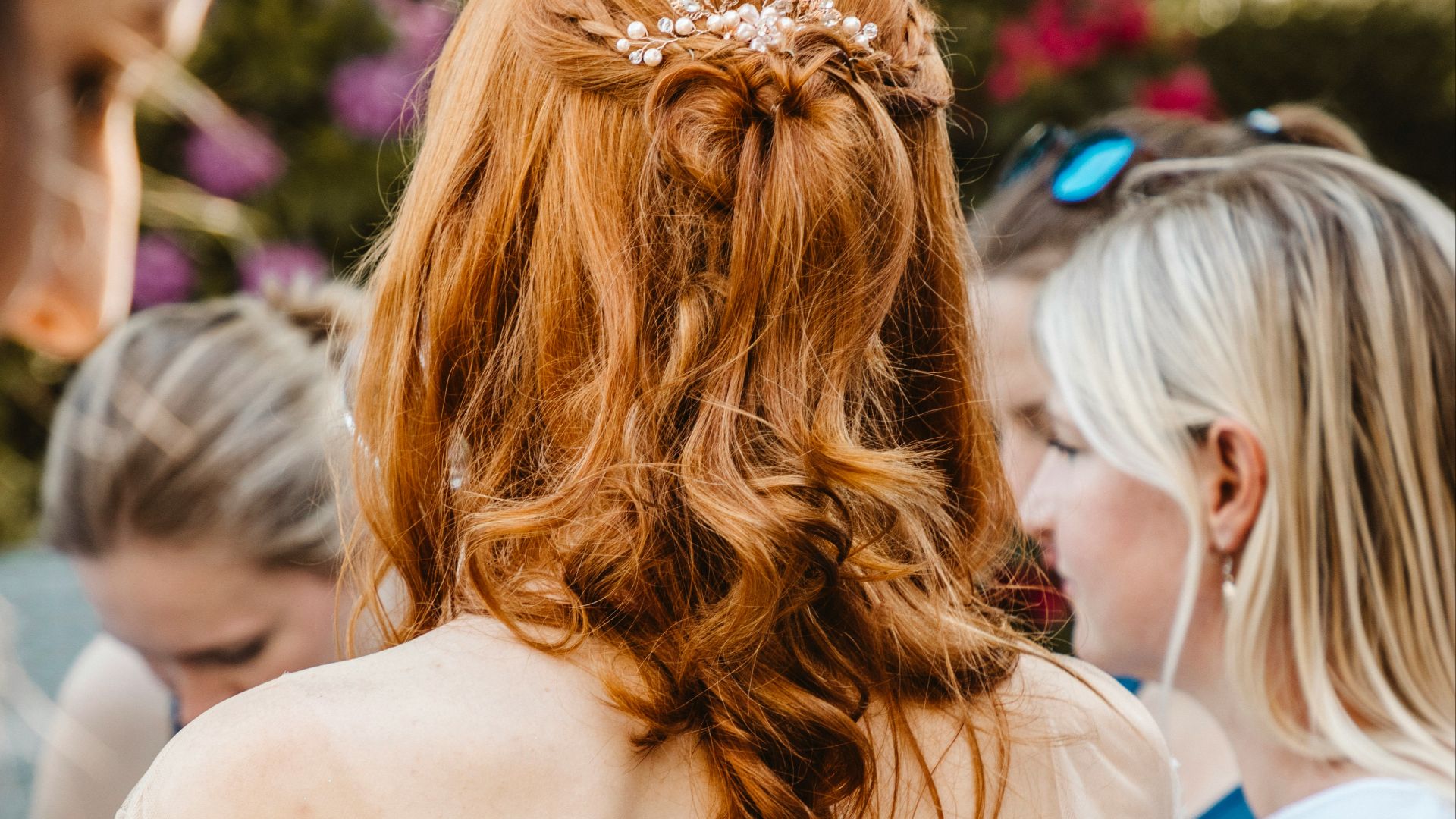 a woman with a ponytail