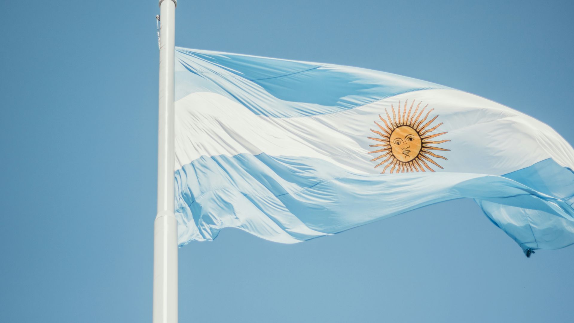 blue and white striped flag