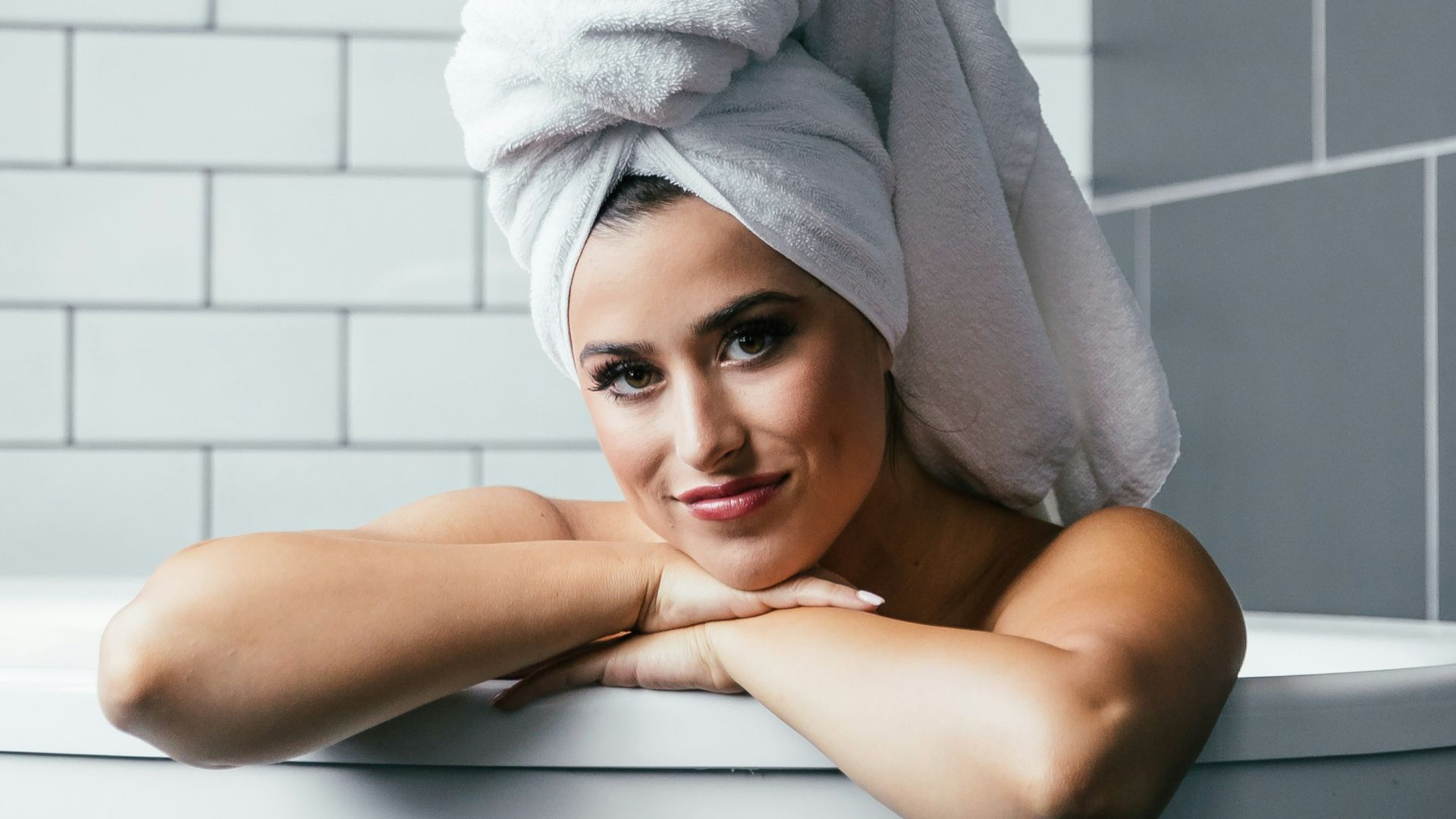woman inside bathtub