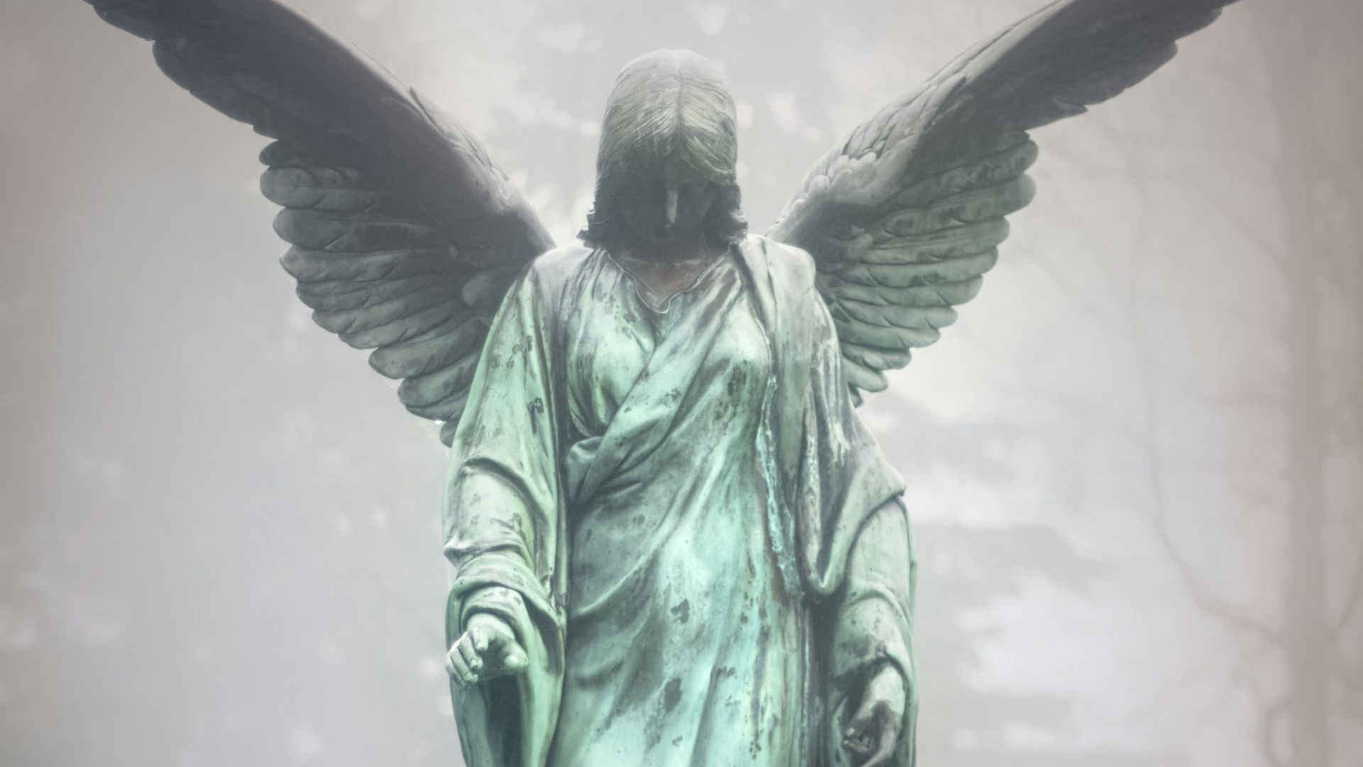green female angel statue