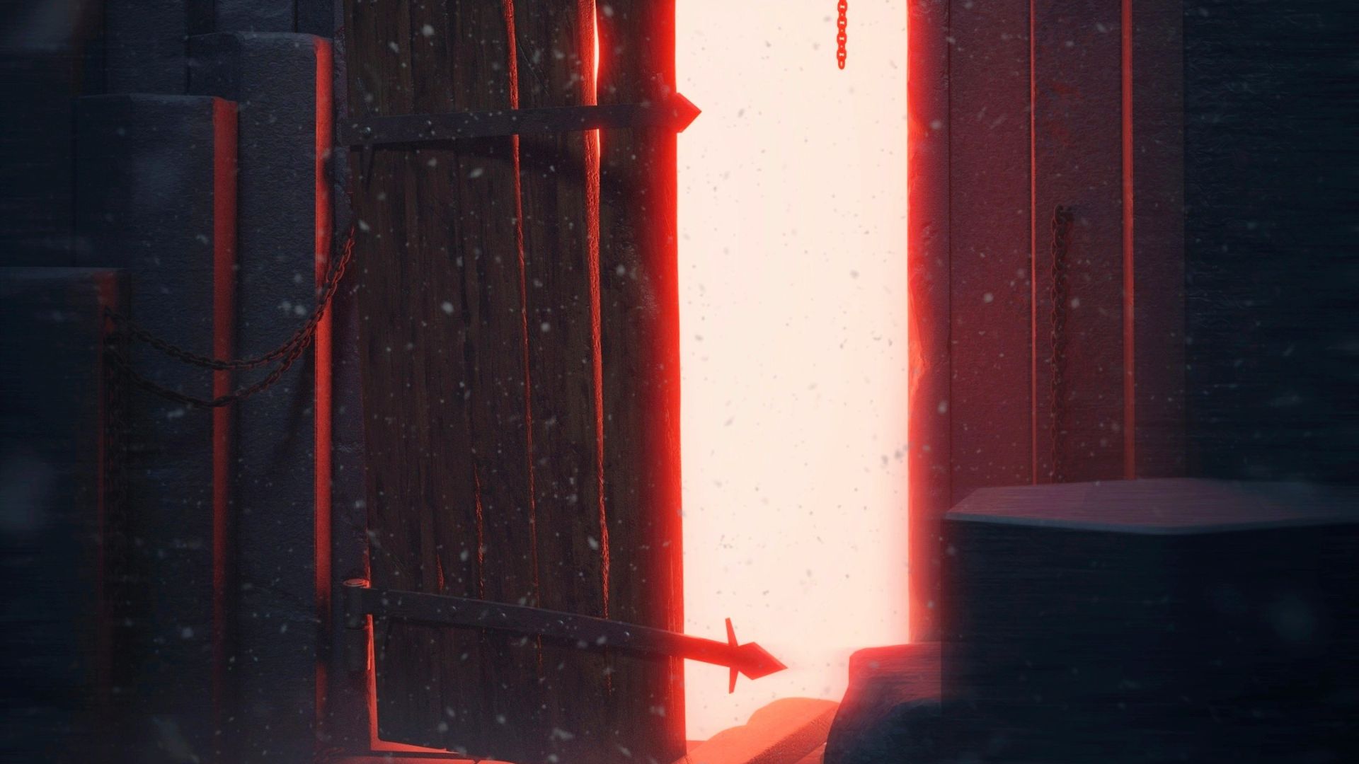 a red light in a dark room