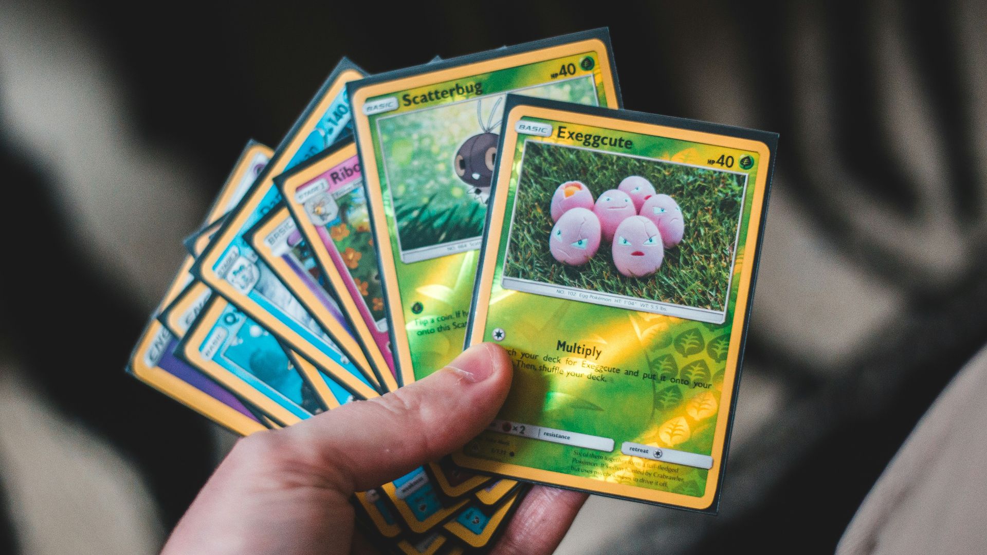 yellow green and red trading card