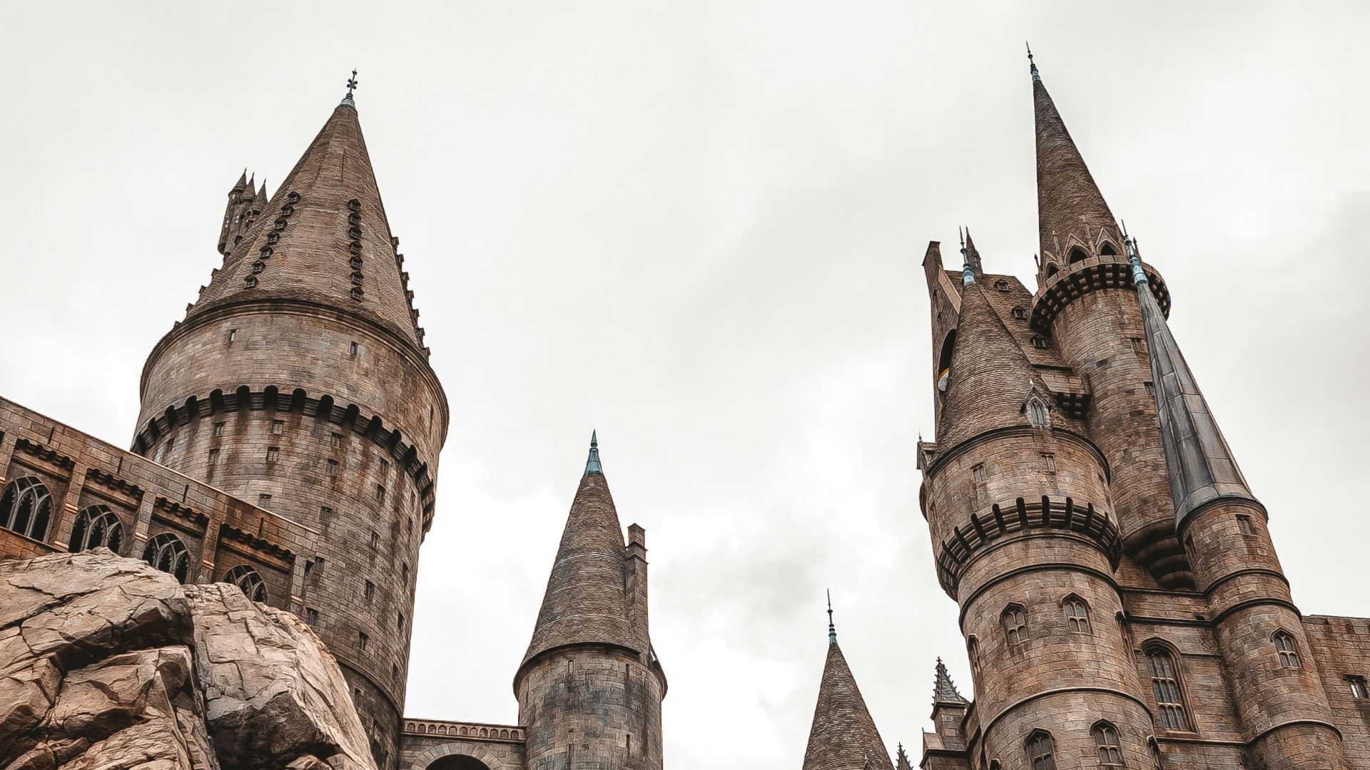 a castle with a lot of towers on top of it