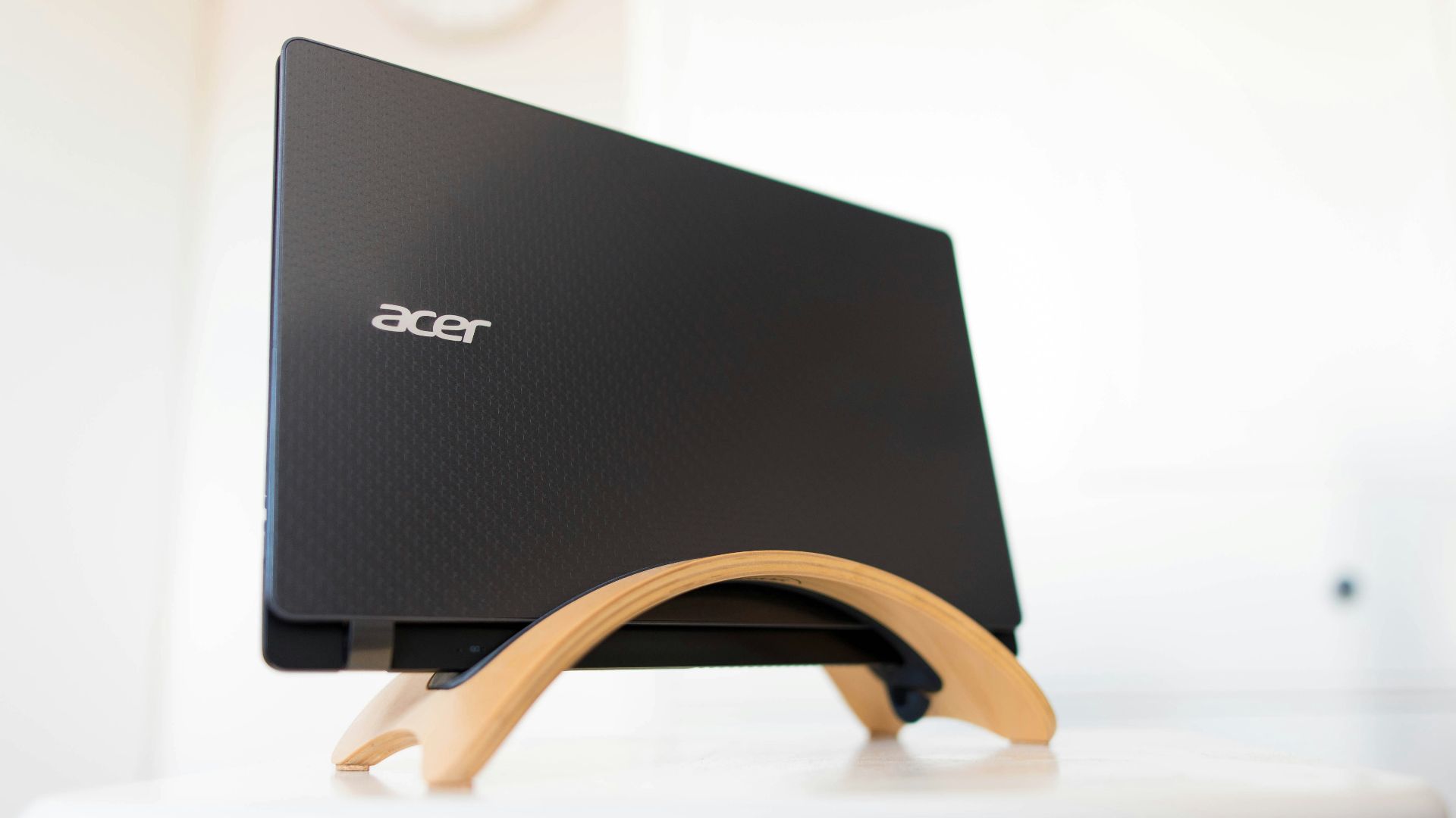 Acer laptop on white surface