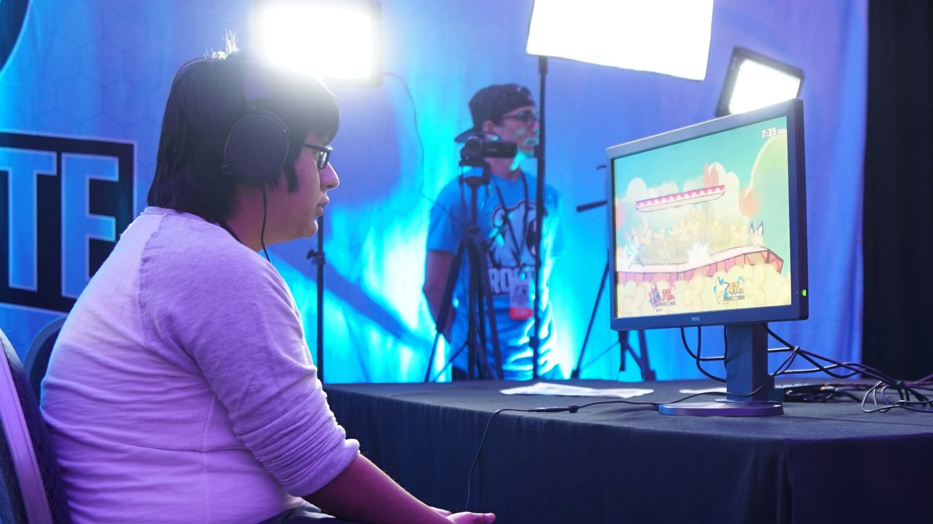 two men playing a video game