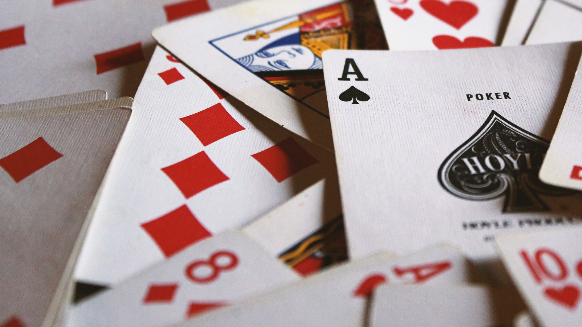 scattered playing cards