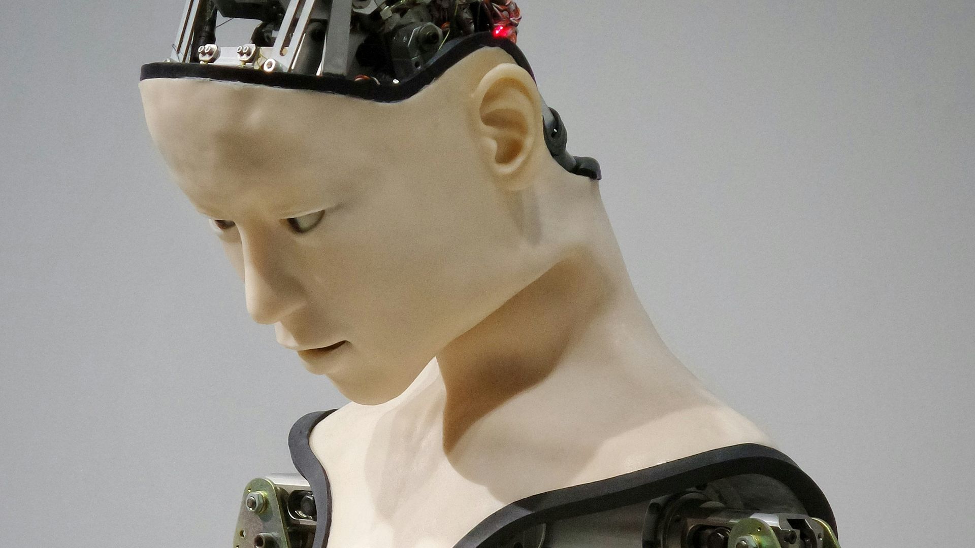 white and brown human robot illustration