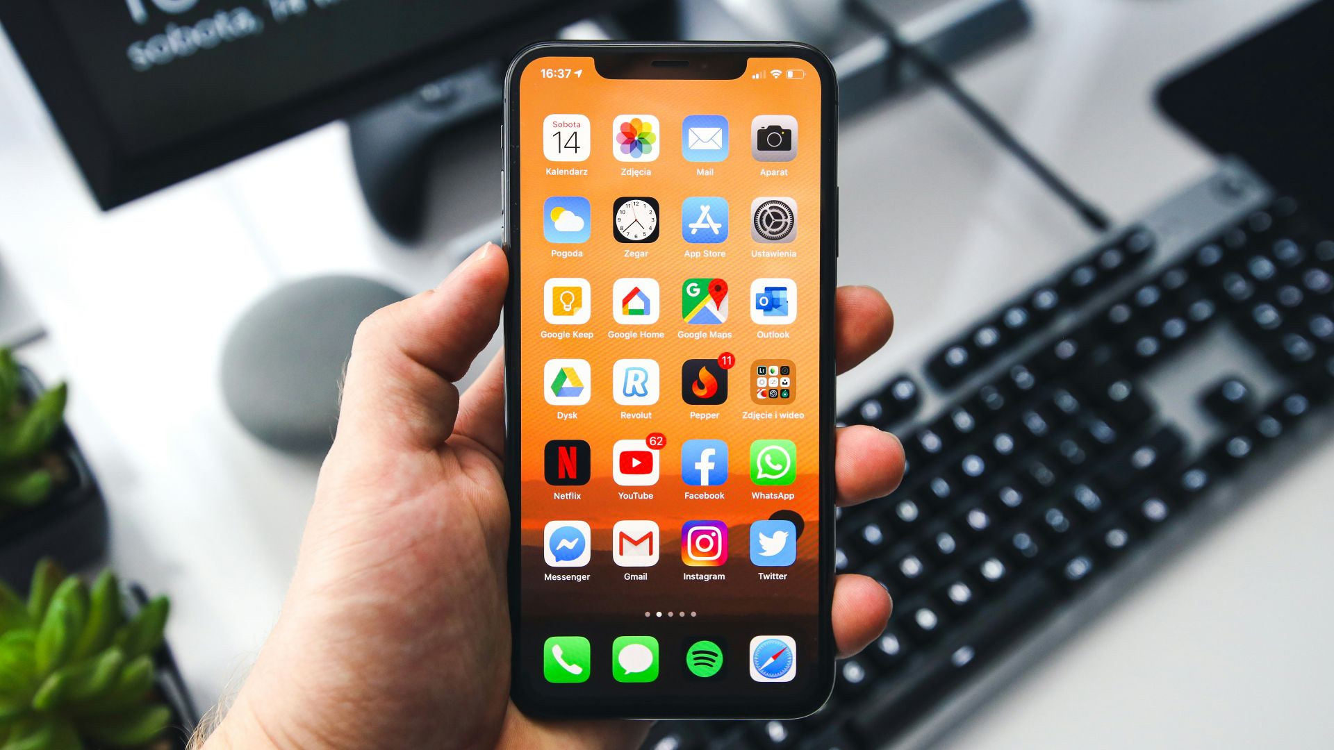 black samsung android smartphone turned on displaying icons