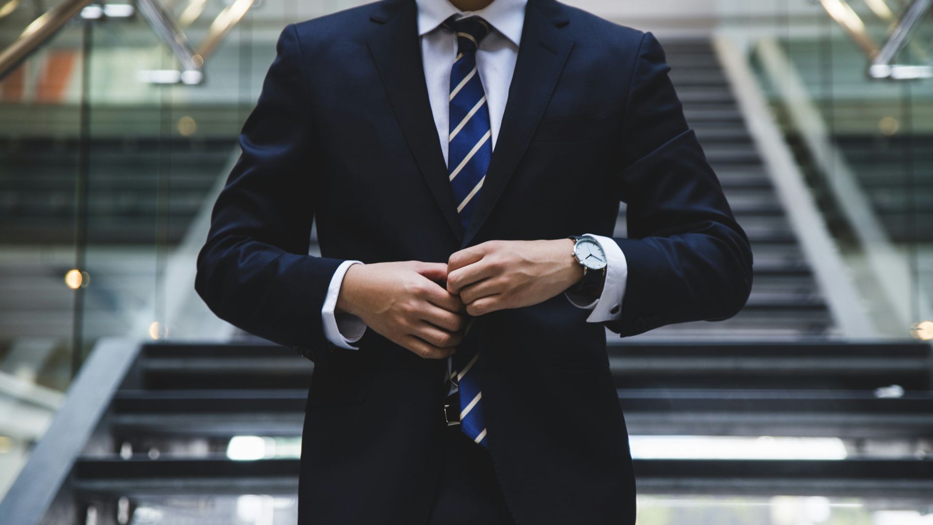 person standing near the stairs