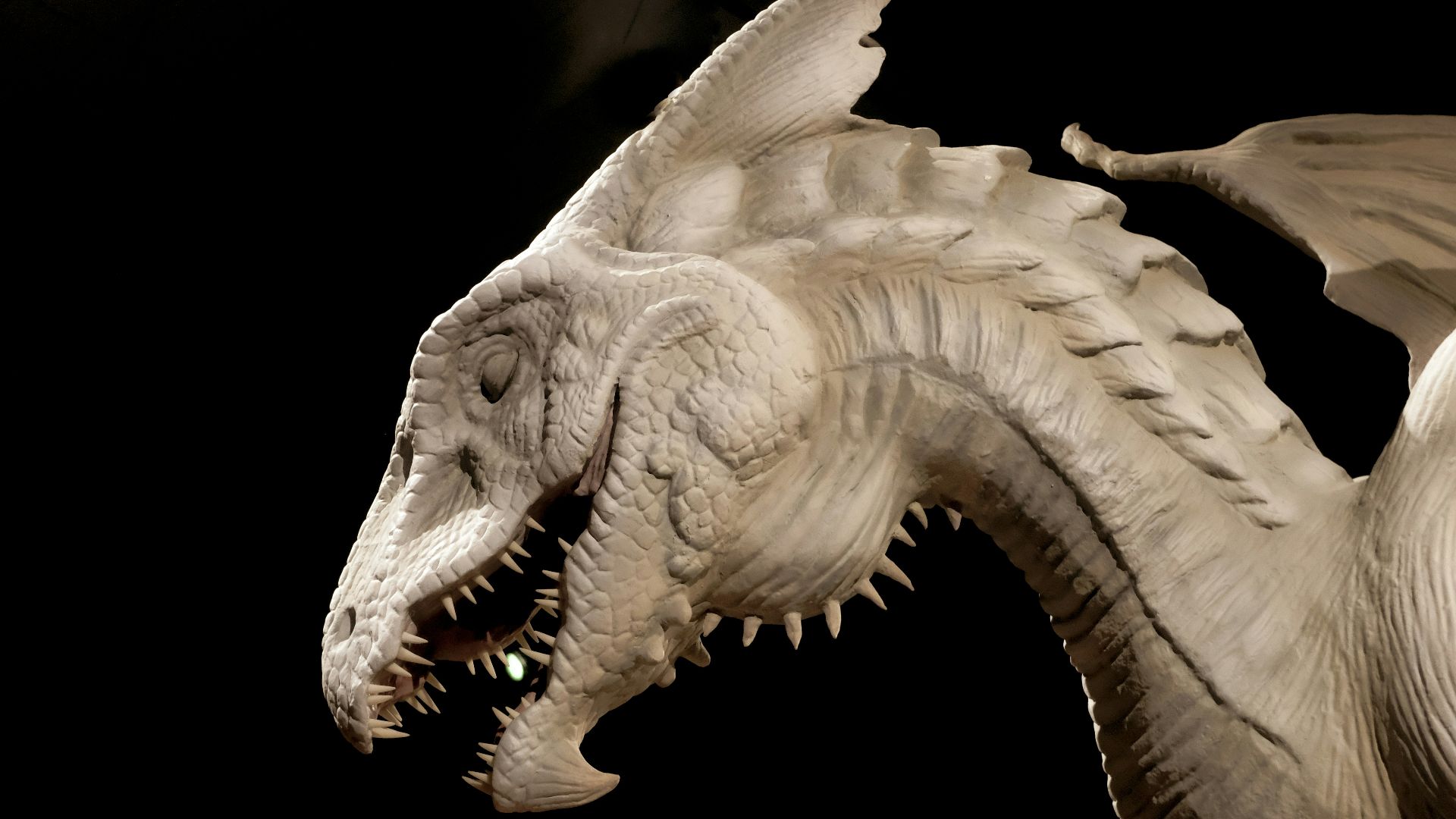white and brown dragon head