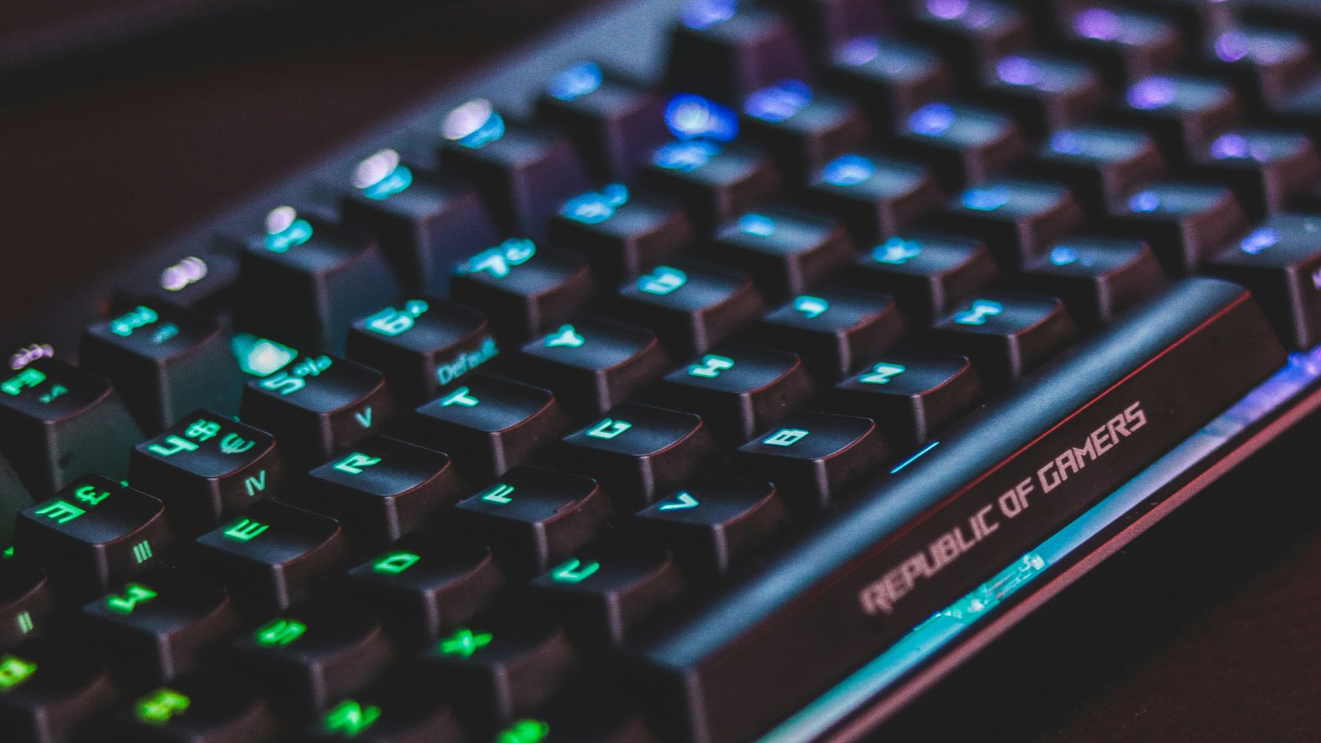 black computer mechanical keyboard with LED