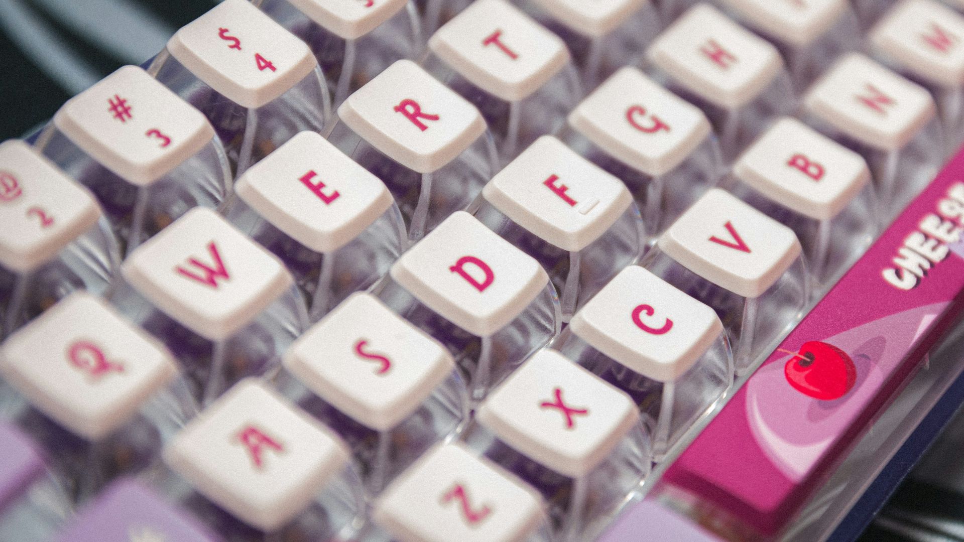 A close up of a keyboard on a table