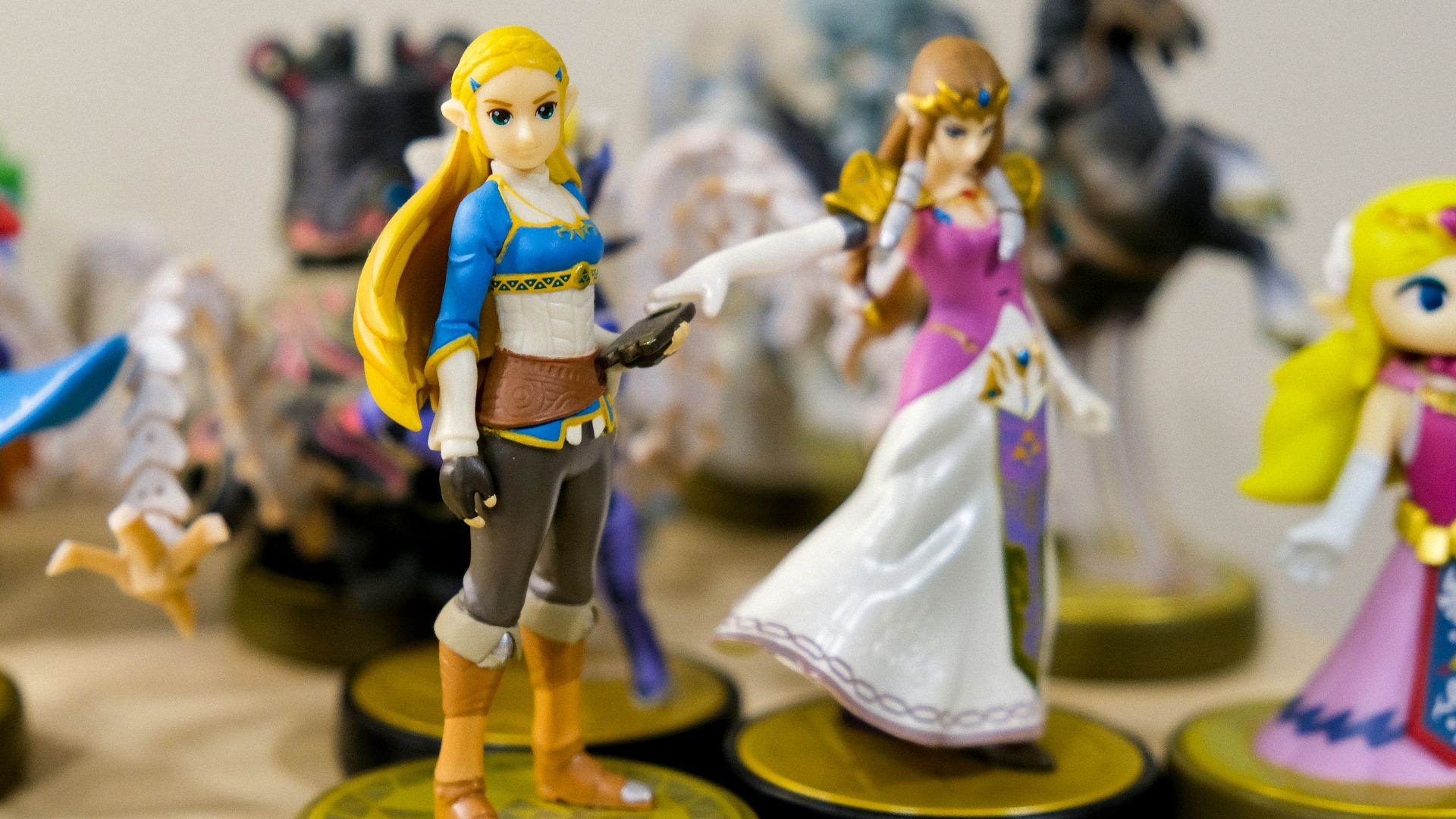 assorted-color anime character figurines