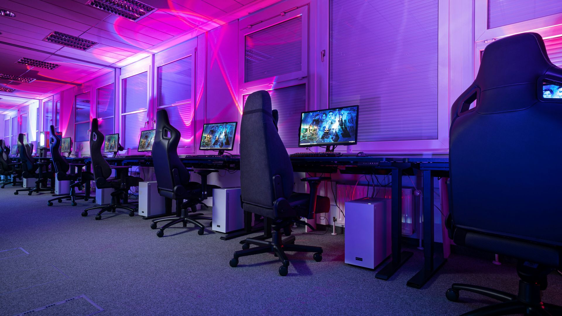 a group of people playing a video game