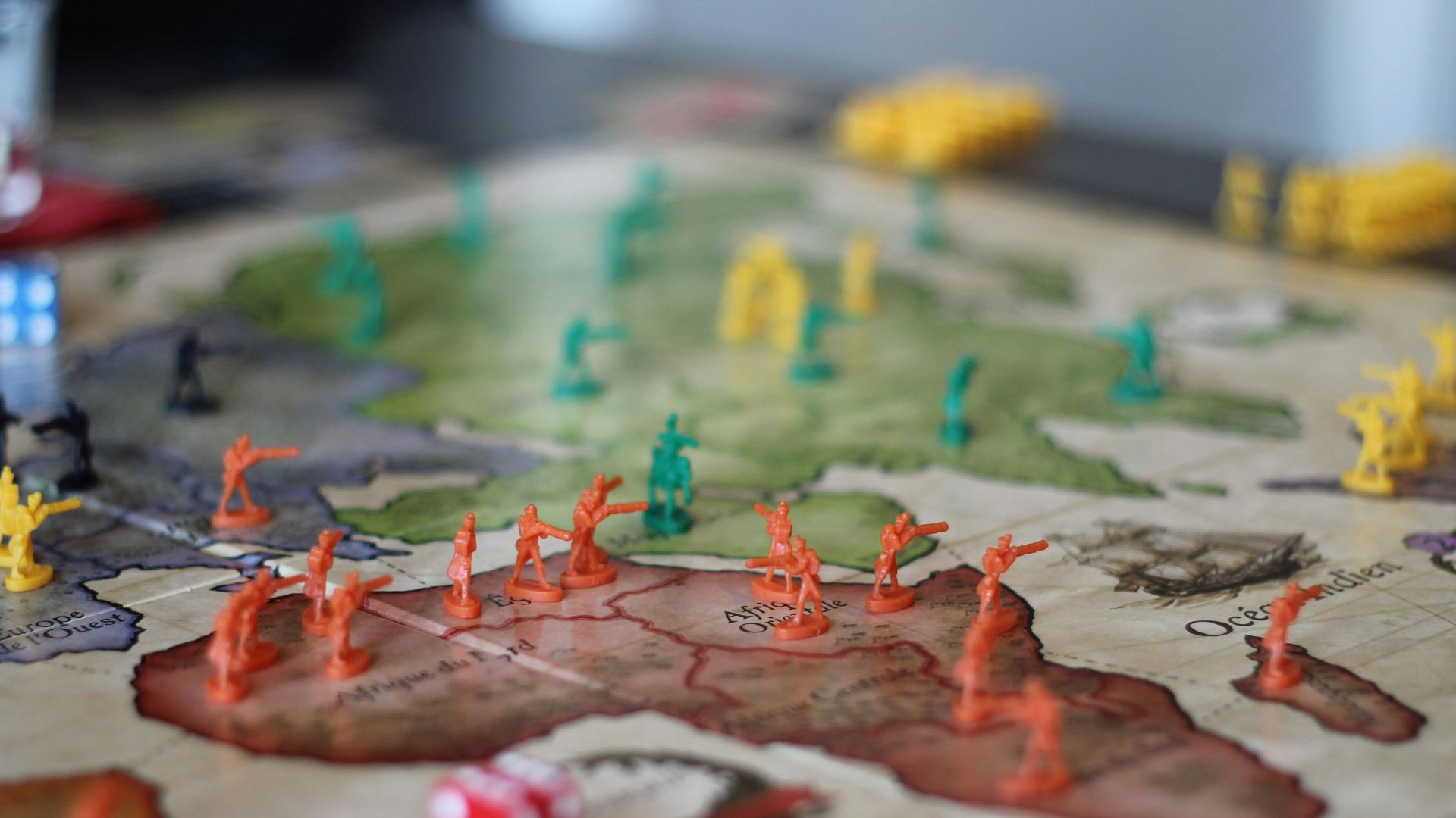 red white yellow and green abstract painting