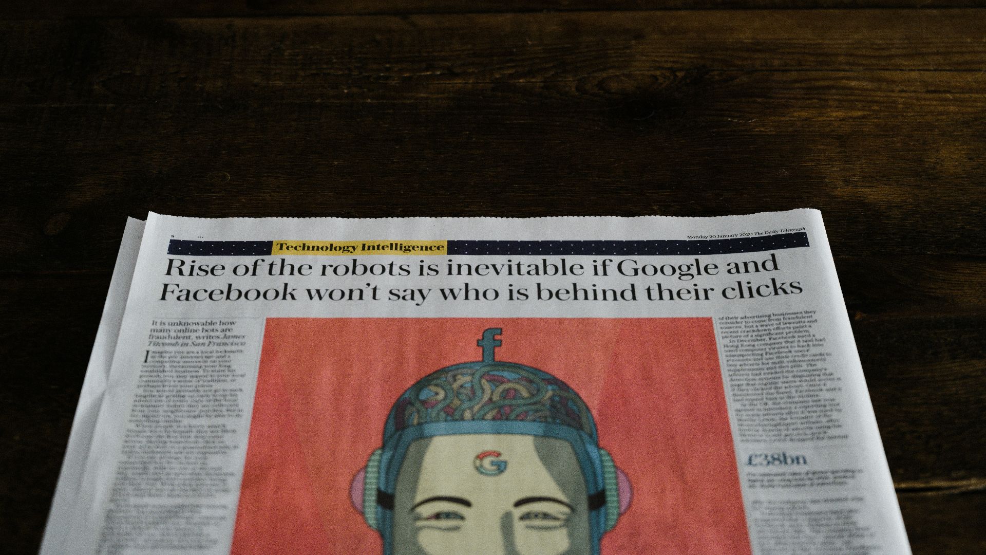 a newspaper with a picture of a woman on it