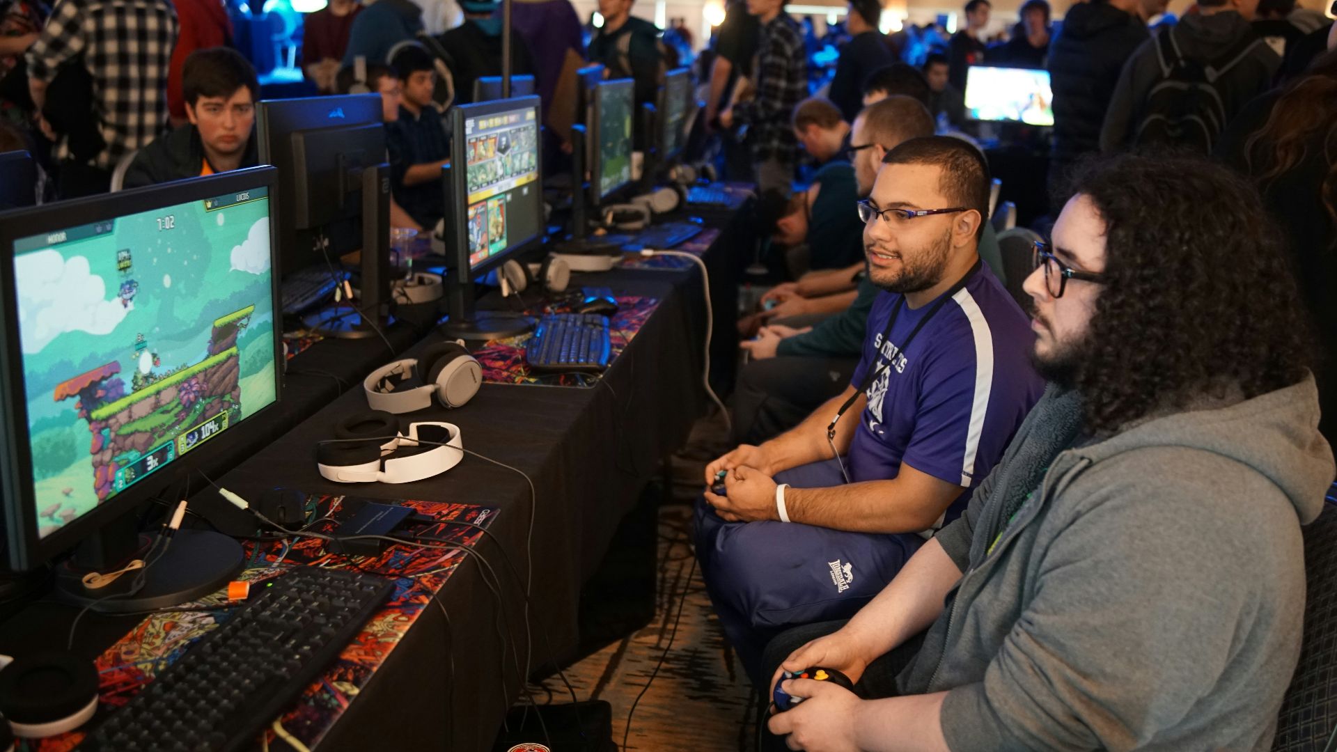 group of people playing online games