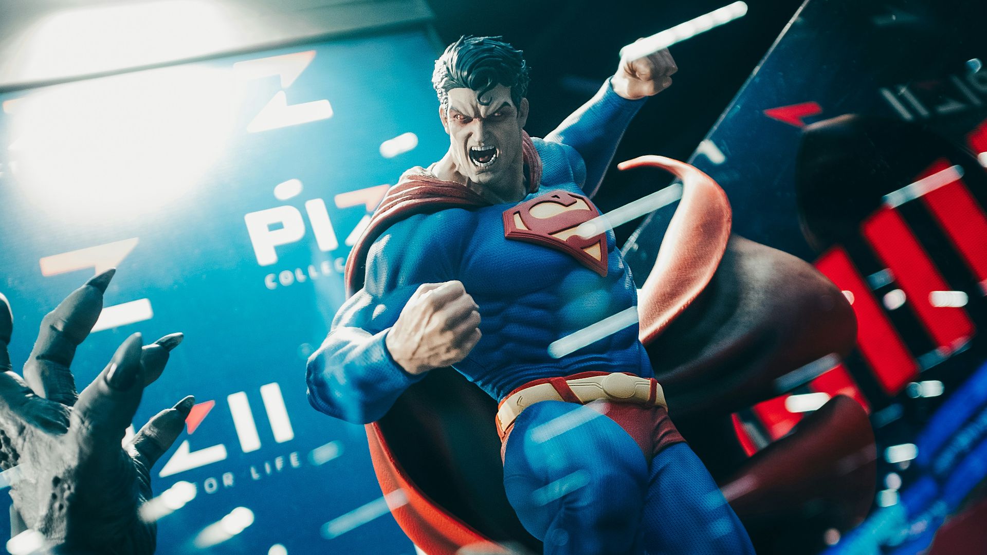 a statue of a man in a superman suit