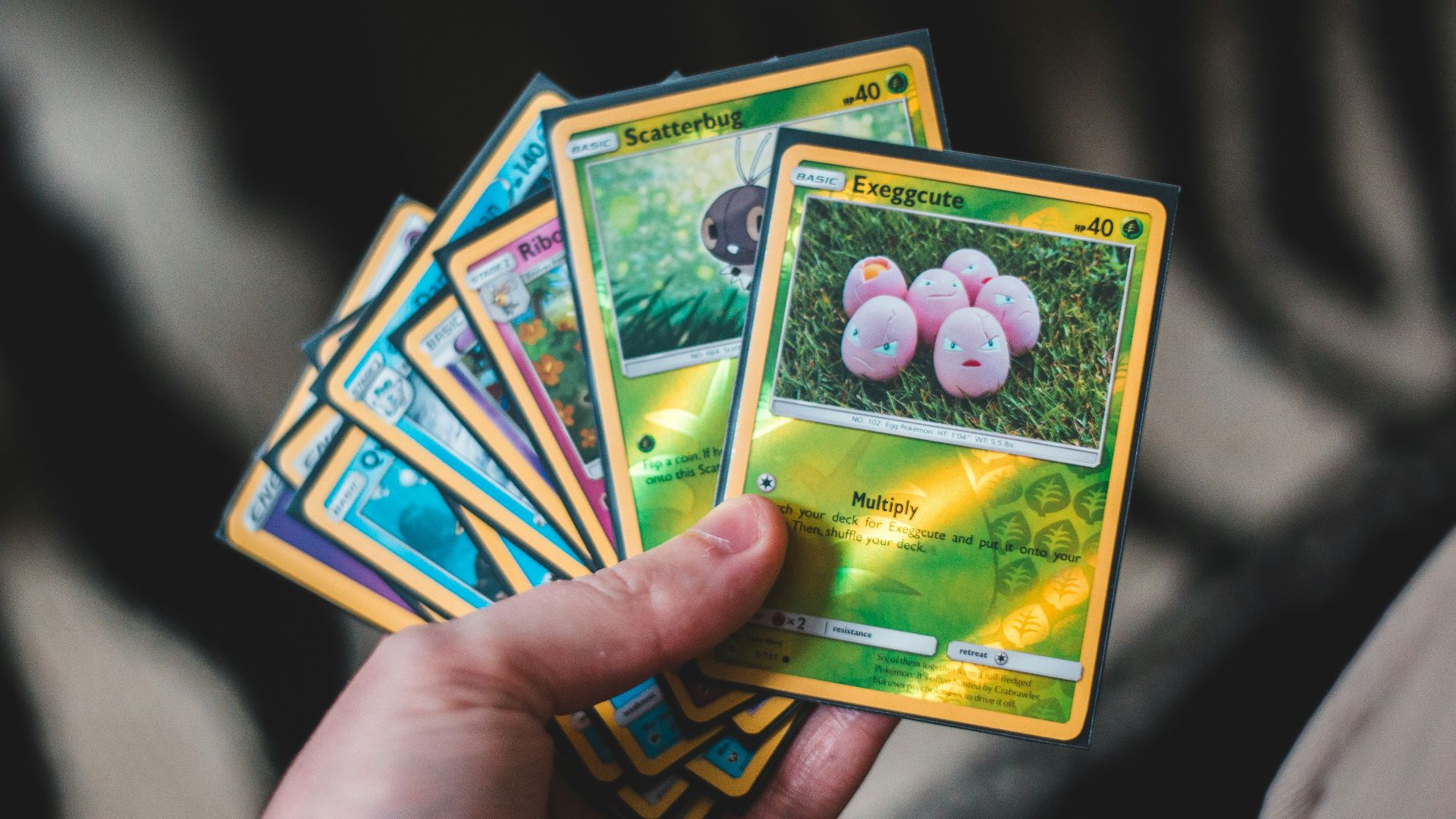 yellow green and red trading card