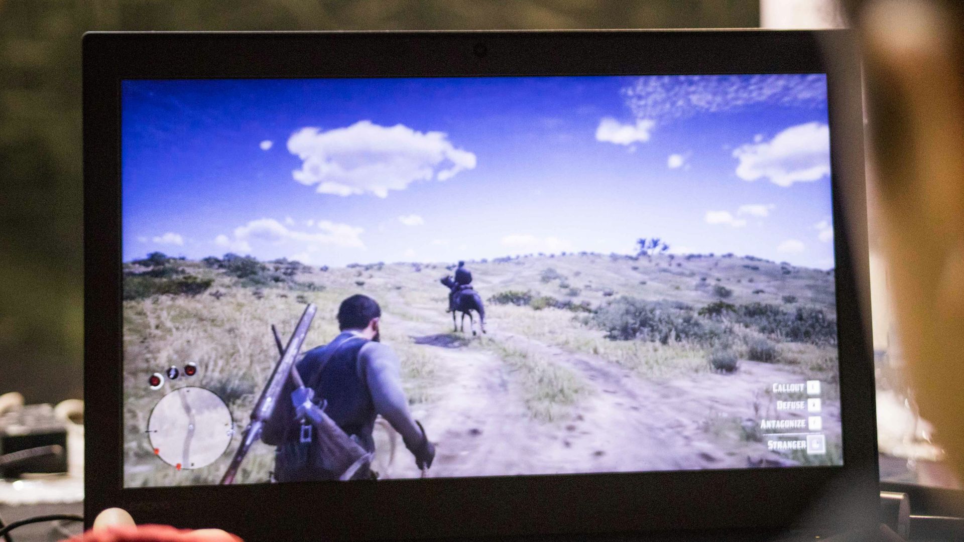 a person holding a camera