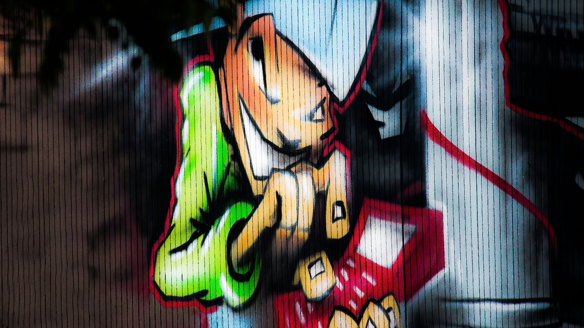 a painting of a cat on a wall